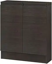 IWATSUKI MIO-7060SDB Storage Shelf with Door, Dark Brown, Width 17.7-47.2 inches (45-120 cm), Depth 7.7 inches (19.4 cm), Height 27.6 inches (70 cm), Slim, No Baseboard Cutting