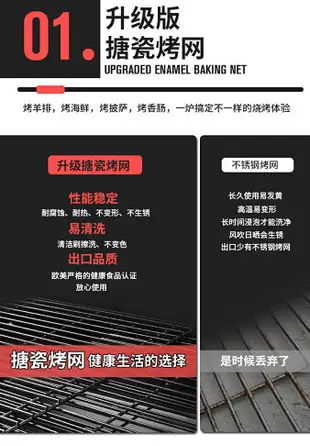 紫葉燒烤架家用野外大型全套碳烤爐戶外烤肉爐美式木炭庭院燒烤爐