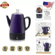 Durable Purple Stainless Steel Electric Coffee Percolator – 10 Cup Capacity