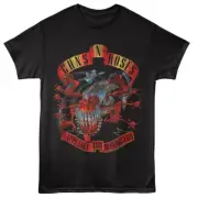 Guns N Roses Men T-Shirt MONSTER APPETITE FOR DESTRUCTION Official Music Black