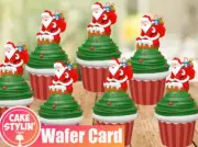 36 x SANTA CLAUSE Stand Up Cupcake Toppers Edible Wafer Card CHRISTMAS CHIMNEY