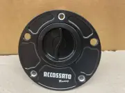 Accossato Gas BLACK Cap for Ducati (many) Quick Turn Fuel cap LASER LOGO