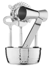 [Maxwell & Williams] Cocktail & Co Lexington Hammered Bar Tool Set 4 Piece Gift Boxed in Silver