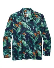 $118 Tommy Bahama Men's, 1/4 Zip Cloud Peak Fronds Sweatshirt, Bering Blue, S