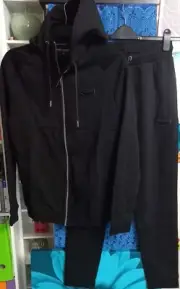Supply & Demand Core Fleece Logo Tracksuit in Black, Men's Size Small