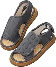 [KBQLXPKJW] Men Diabetic Slippers Extra Wide Width Diabetic Sandals Open Toe Swollen Slippers Adjustable Edema Slippers for Swollen Feet Edema Arthritis Elderly/1434