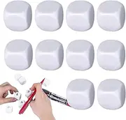 Blank Dice | 10X Rounded Acrylic White Dice Cubes,Six Sided Math Counting Teaching Blank Dice for Kids Graffiti, Building Blocks, Creative Painting