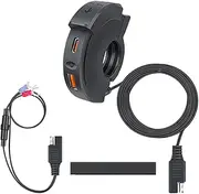 Motorcycle Cell Phone Charger – USB Power Socket, Waterproof Phone Adapter | Motorbike USB Charging Port, Duel USB and Type-C Charger, Charging Kit While Riding