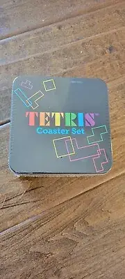 2023 TETRIS COASTER SET OF 1O COASTERS IN ORIGINAL TIN BOX SEALED AND UNOPENED