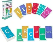 58 Pcs FlashCards Alphabet Flash Cards for Toddler,Sight Words Learning Flash Cards,Letters, Colors,Shapes,Numbers,Animals Flashcards for Preschool Kindergarten Toddlers Gifts