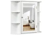 Giantex Bathroom Mirror Storage Cabinet Wall Hanging Cabinets Laundry Toilet Cupboard Furniture Organiser White