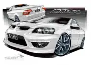HSV Maloo E2 E2 MALOO UTE HERON WHITE PENTAGONS A2 FRAMED PRINT (V237)