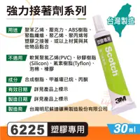 在飛比找蝦皮購物優惠-🌈生活大丈夫 附發票🌈接著劑 3M 6225 塑膠專用 強力