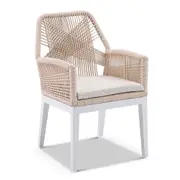 Hugo Outdoor 4 Seater Square Ceramic Top Dining Table with Hugo Rope Dining Chairs - Outdoor Dining Settings