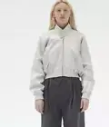 CELINE Cropped Linen Satined Bomber Jacket Grey 34 Phoebe Philo Fall'18 NEW