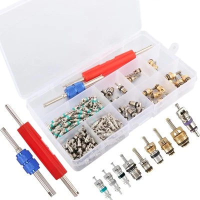 136Pcs AC Valve Core Kit, Universal Assorted Cores for R12/R134a - Removal To...