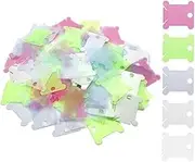100 Pieces Plastic Floss Bobbins for Cross Cotton Thread Craft DIY Sewing Storage,Embroidery Floss Bobbins,Colorful(3.5 x 3.8cm)