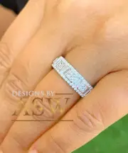 Eternity Style 4.00ct Round Diamond Simulated Band Sterling Silver Promise ring
