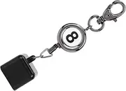 POENVFPO Billiards Pool Cue Chalk Holder, Portable Black Retractable Billiards Snooker Pool Cue Chalk Holder Drawing Key Ring