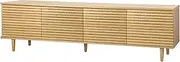 OIKITURE 160CM TV Stand Cabinet for 60Inch TV - Entertainment Unit with 4 Closed Cabinet Storage Cable Management Holes, Media Console Table for Living Room Bedroom