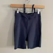 For Love & Lemons Navy Ribbed Chloe Biker Shorts Womens XS Blue NWT