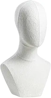 Oshhni Mannequin Head Cap Storage Rack Fashion Pinnable Wig Stand Multifunctional Hat Display Stand Manikin Head Block for Glasses , White