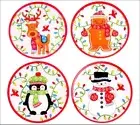 Temp-tations Seasonal Set of 4 Glass Plates - Winter Whimsy