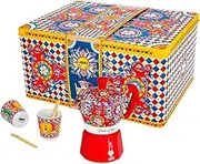 Bialetti Dolce & Gabbana Mocha Express & Espresso Cup Set, Direct Fire (Coffee Maker, Espresso Maker, Makinetta)