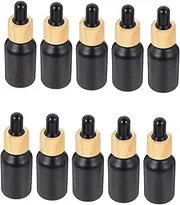 CANIGHT 10pcs Essential Oil Dispensing Bottles 15ml Black Frosted Glass Bottles Dropper Easy to Fill for Aromatherapy Use