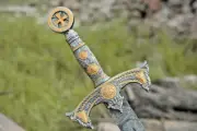 Handmade MASONIC KNIGHTS TEMPLAR Sacred Holy Sword Ornate Medieval DamascusSword
