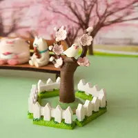 在飛比找松果購物優惠-日式春季文鳥櫻花樹枝桌面裝飾DECOLE樹脂裝飾桃花樹樁搭配