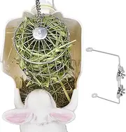 Moreeulsi Hay Holder,Stainless Steel Hay Rack Manger | Grass Feeding Dispenser Holder Rack Bowl for Small Pet Animal Chinchilla Hamster Cage
