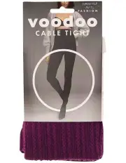 [Voodoo] Cable Tights in Burgundy