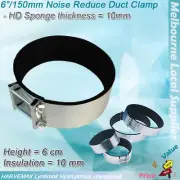 6"/150mm Noise Reducer Clamps For Hydroponics Duct Fan Carbon Filter Silencer