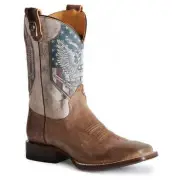 Men's Roper 2nd Amendment CCS Rider Leather Boots Handcrafted Brown