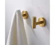 Bathroom Towel Hook, Shower Hook Wall Mounted SUS 304 Stainless Steel, Modern Hand Towel Hook Brushed Gold, Robe Coat Clothes Hook Round