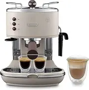 [De'Longhi] Vintage Icona Traditional Barista Pump Espresso Machine, Coffee and Cappuccino Maker, ECOV311BG, 1.4 liters, Cream
