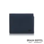 【BRAUN BUFFEL 德國小金牛】台灣總代理 新游牧族 9卡左上翻皮夾-藍色/BF342-333-NY