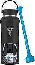 DYLN Insulated Water Bottle | 32 oz (950 mL) | Creates Premium Alkaline Water On-The-Go | Keeps Cold for 24 Hours | Stainless Steel Reusable Bottle | Handle Cap | Black