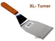Turner Burger XL Heavy Duty Polished Stainless Steel Grill Spatula Scraper Wood