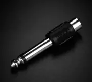 2X Female 6.35mm AUX to RCA Headphone Stereo Connector Adaptor Karaoke