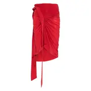 [Francesco Murano] Francesco Murano Draped Asymmetric Skirt 40 IT RED