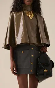 [Chloé] Cropped Lacquered Cotton Capelet