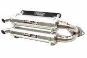 Trinity Brushed Stage 5 Dual Slip On Exhaust Pipe Polaris RZR XP 1000