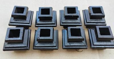 (LOT OF 8) Cast Iron Level Base Baluster Spindle Shoes for 3/4” Square Balusters
