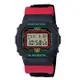 【CASIO】卡西歐 G-SHOCK 帆布錶帶 200米防水 運動電子錶 DW-5600THC-1 黑/紅