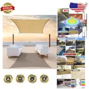 Waterproof Sand Beige Shade Sail Canopy - 11' x 18' Rectangle - 3