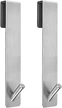 Kontoyo Shower Door Hooks(7.5 Inch),Extended Over Door Hooks for Bathroom Frameless Glass Shower Door,Stainless Steel Towel Hooks,Heavy Duty Rack Hooks for Robe,Towel-2 Pack-Silver