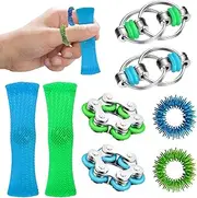 Aheagou Fidget Toys Set, 8 Pieces, Anti-Stress Toy, Fidget Spinners Toy, Squeeze Toy, Anti-Stress for Children, Adults, Fidget Toys for ADHD, Anti-Anxiety Gifts