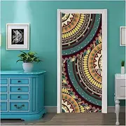 Door Stickers Self-Adhesive Abstract Pattern Art Door Stickers Home Decoration Door Cover Wall Stickers Poster(95x215cm)